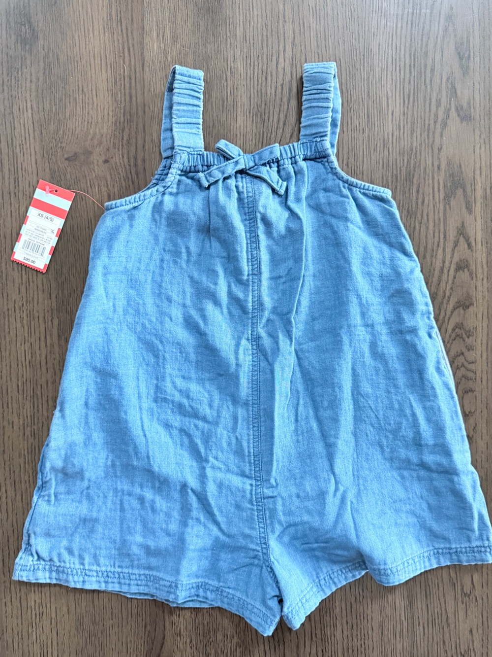 NWT Cat & Jack XS (4/5) Light Blue Denim Romper